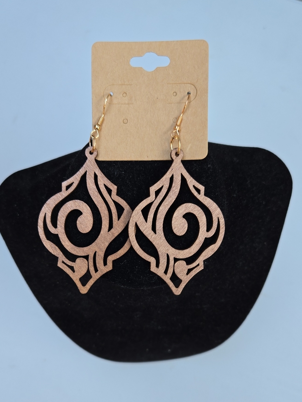 Gold-Tone Filigree Drop Earrings